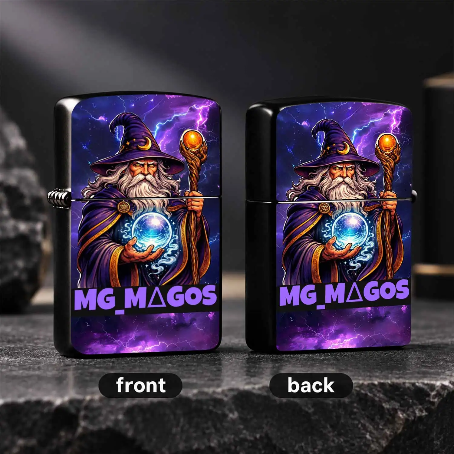 Retro Wizard Themed Portable Lighter, Magical Starry Lightning Pattern Print Decor, Stylish Creative Versatile Accessory For Daily Use, Outdoor Camping, Lighting Candles Incense, Exquisite Unique Gift For Friends And Fantasy Hobbyists For A