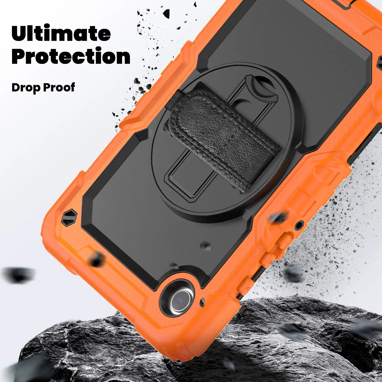 For Samsung Galaxy TAB A9/A9 Plus Military Grade Shockproof Protector Silicone Cover Case + Pencil Holder+Handle Shoulder Strap