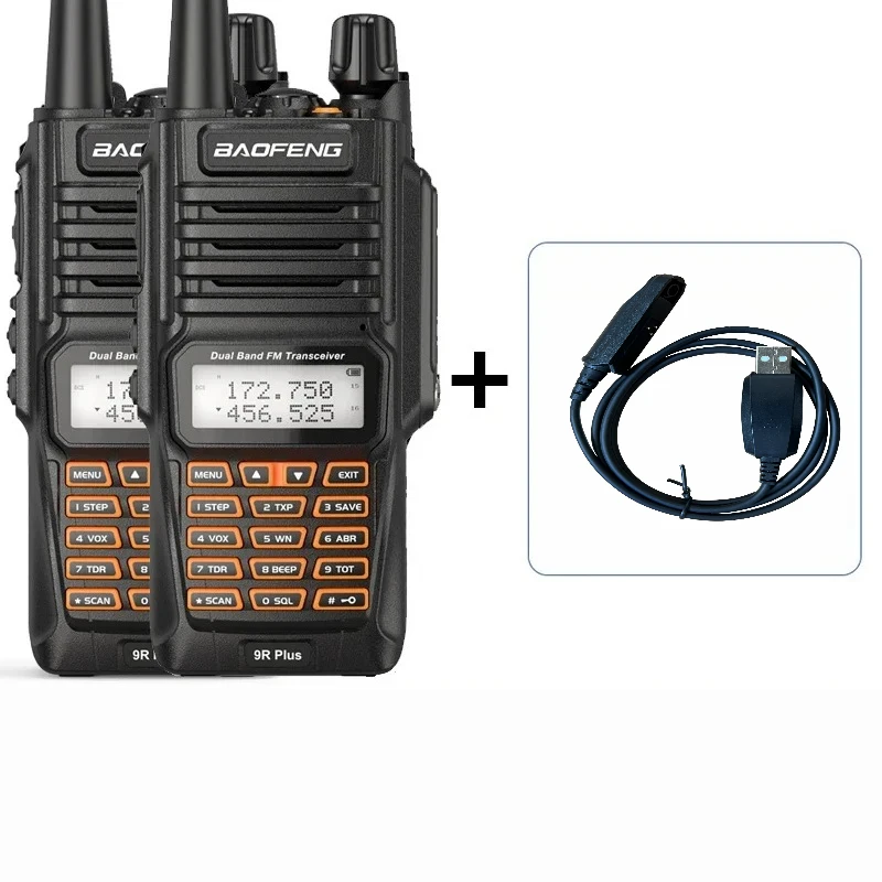 2PCS Walkie Talkies Waterproof Baofeng UV-9R PLUS 10W Portable CB Ham Radio Transceiver VHF UHF  2 Way Radio uv9r plus Hunt 10KM