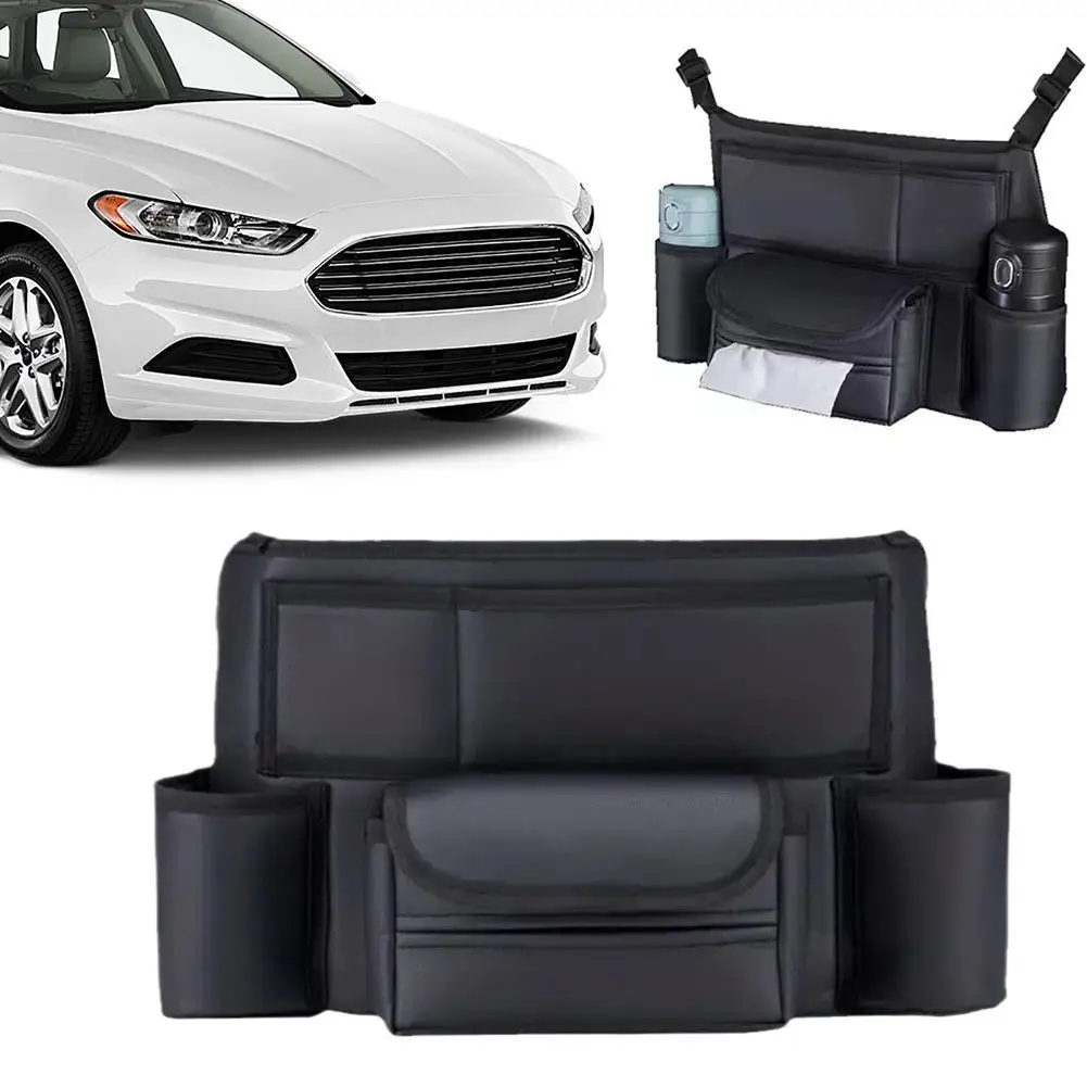 กระเป๋าจัดระเบียบเบาะรถยนต์แขวนกระเป๋าเก็บสำหรับเบาะหน้าพร้อมกระเป๋าหลายช่องปลอดภัยกันลื่นอุปกรณ์เสริมในรถยนต์เครื่องมือ