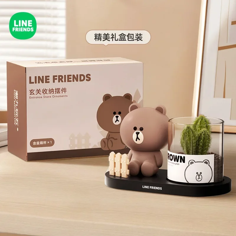 LINE FRIENDS Brown Home Decor Anime New Cartoon Girl Kawaii Łazienka Aromaterapia Pokój dzienny Ceramika Przechowywanie kluczy Prezenty urodzinowe