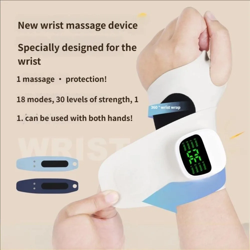 NEW 8 Modes Electric Hand Guard Vibration Massage 32 Levels Wrist Brace Protector Wrap Rechargeable Wristband Masajeador Machine