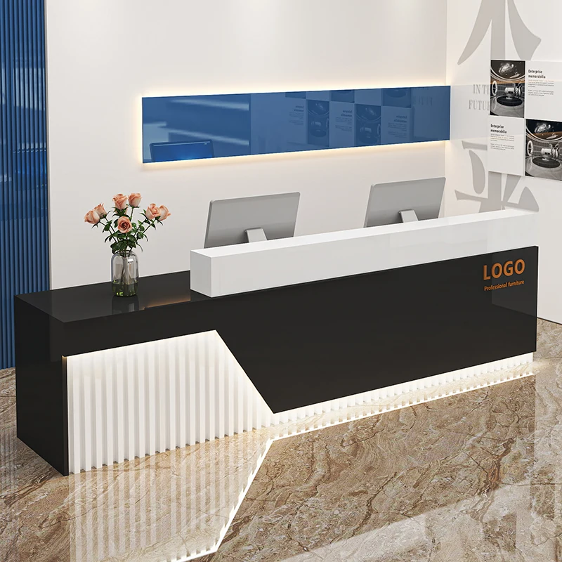 تخزين جمالي مكتب الاستقبال ديكورات مكتب الاستقبال الحديث مكتب الاستقبال مكافحة أمين الصندوق الأثاث التجاري الفاخر