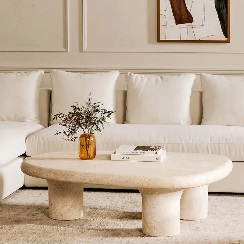 

Wabi Sabi Style Fiberglass Coffee Table Handmade Custom Color Indoor Outdoor Sturdy Durable Irregular Shape Modern Minimalist De