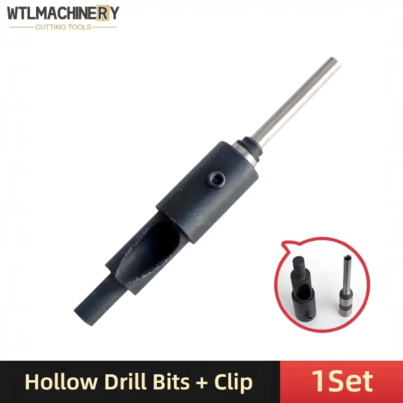 Conjunto de Brocas Ocas e Clip Adaptador para Broca Elétrica de Mão Máquina de Perfuração Furador Broca de Papel