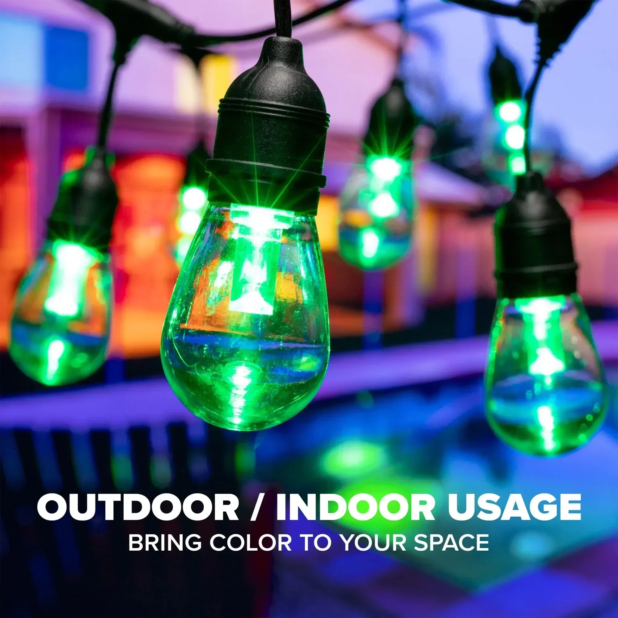 34' Foot Solar Powered Multi-Color Changing String Light (1 Pack)