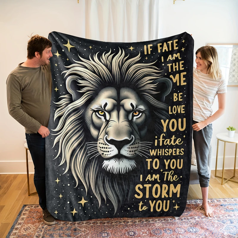 Lion And Lioness Wildlife Art Print Throw Blanket,warm,bed,home lounge,reading corner,ideal for quiet leisure,birthday gifts