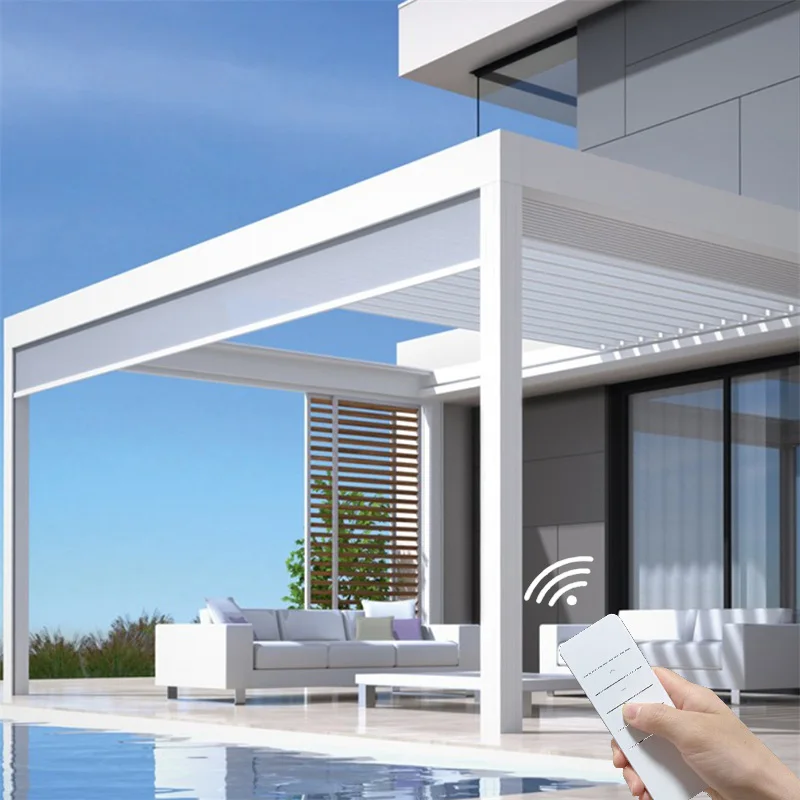 

Outdoor Garden Backyard Aluminum Retractable Waterproof With Roof Canopy Pergola Pavilion Gazebo Gazebi Tents Awning Marquees