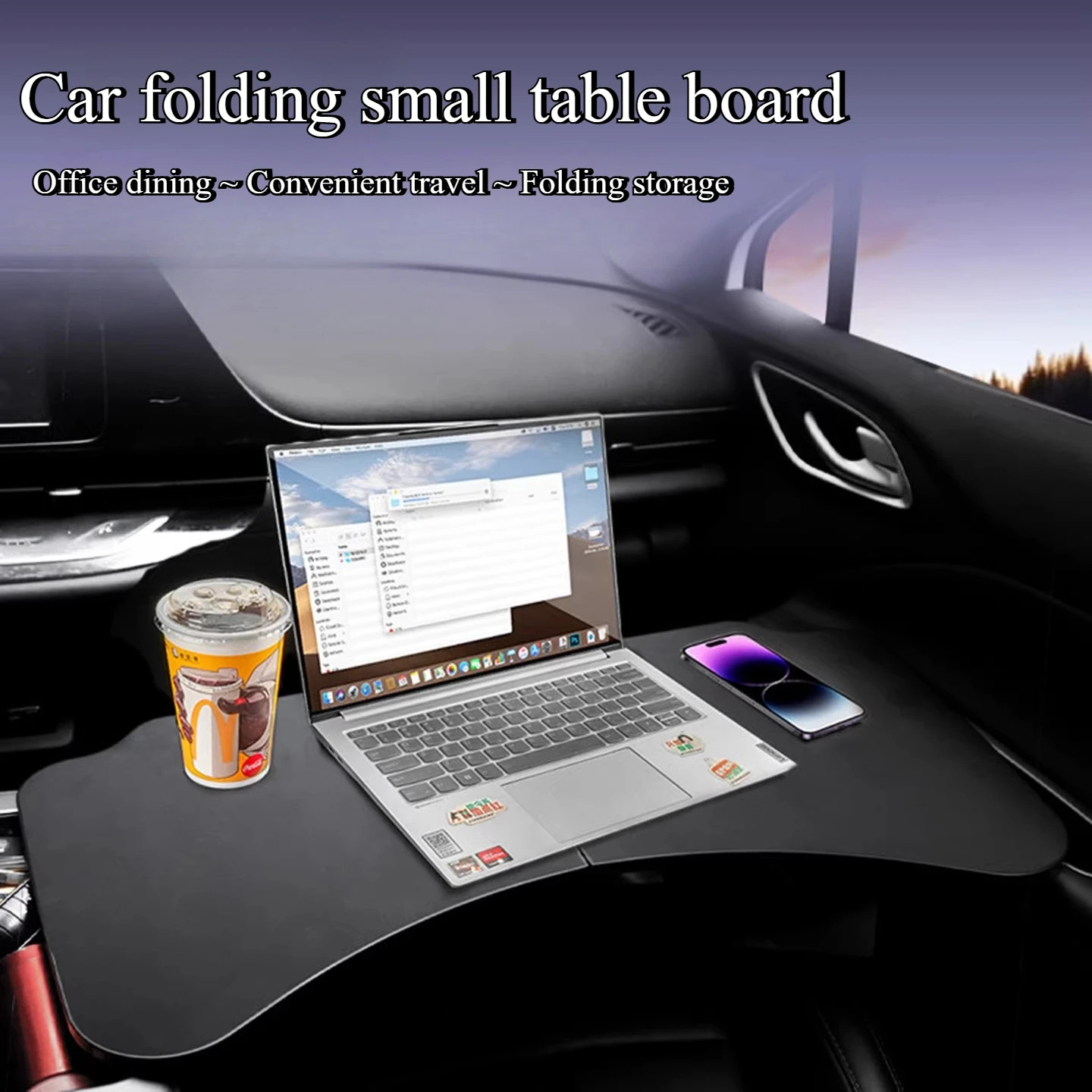 Car small table folding portable multi-function steering wheel dining table bracket car computer desk writing desk
