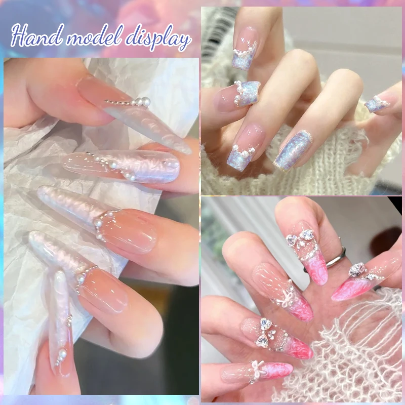 Auroras-esmalte de uñas de Gel con hilo de concha, Gel de concha de perla de sirena, barniz de Gel UV semipermanente para remojar, suministros de diseño DIY