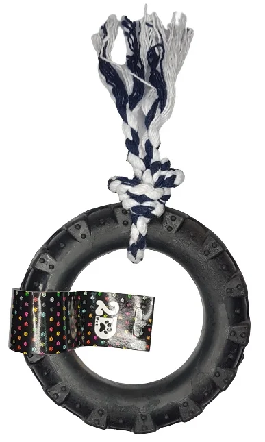 Soft Tire With Rope-Size P (Small) Dog Toy