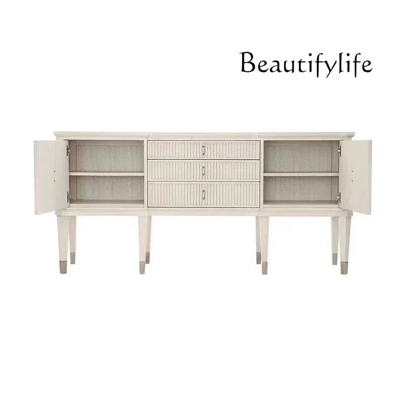 

French retro solid wood entrance entrance foyer cabinet simple modern dining side storage American country decoration