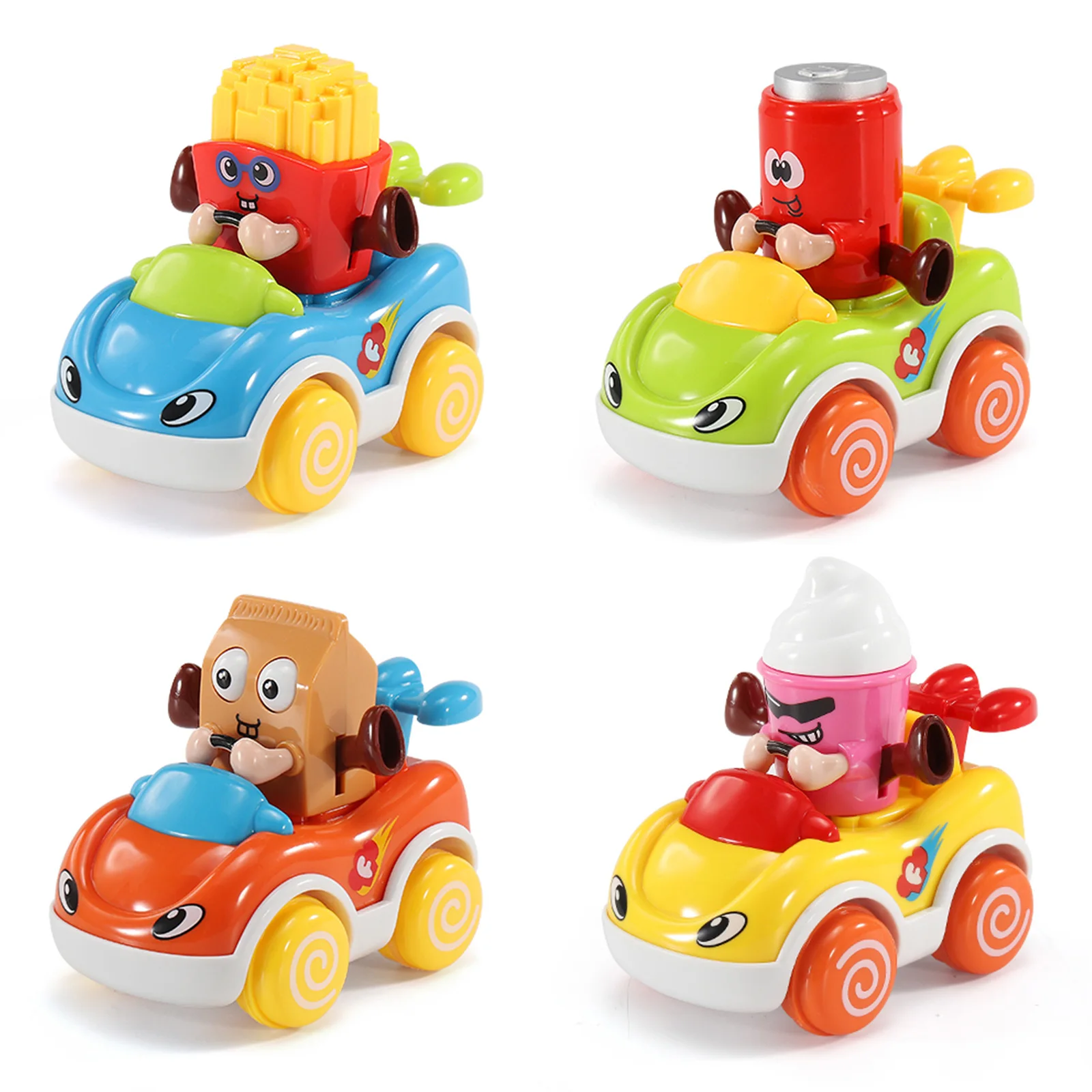 아이들을 위한 재미있는 만화 풀백 자동차 세트 - 아이들이 좋아할 다채로운 대화형 학습 장난감 장난감
