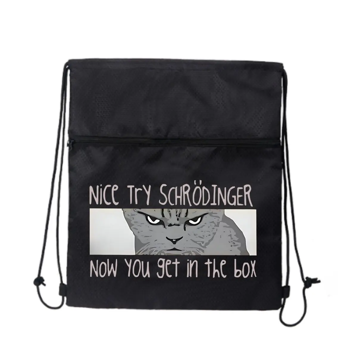 

Кошка Шурödinger's Humor Nice Try Schrödinger Art Multi Scene, круглая уличная сумка на шнурке