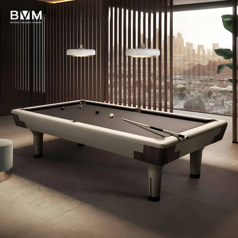Luxury Leather Pool Table, 8-Ball 9-Ball Standard Billiard Table for Home Commercial Use, High-End American Style