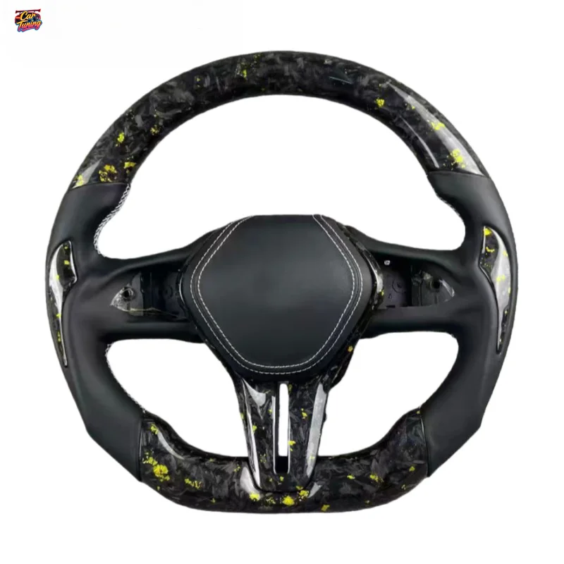 FOR Infiniti Q60 QX55 Q50 2017-2024 Newly Upgraded Custom Carbon Fiber Perforated Leather Steering Wheel