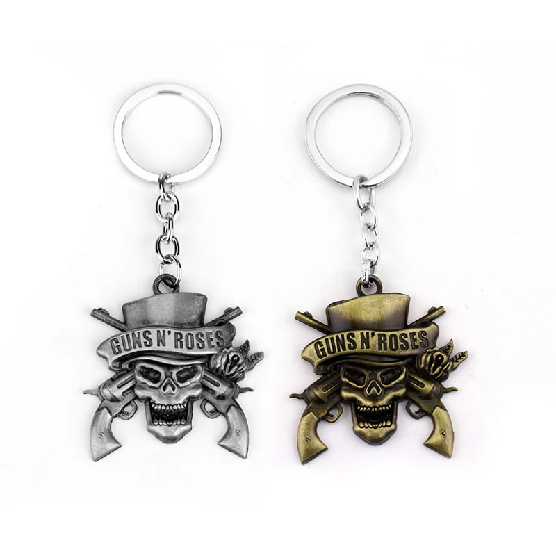 dongsheng Music Band GnR Guns N\' Roses Keychain can Drop-shipping Metal Key Rings For Gift Chaveiro Key chain Jewelry for cars