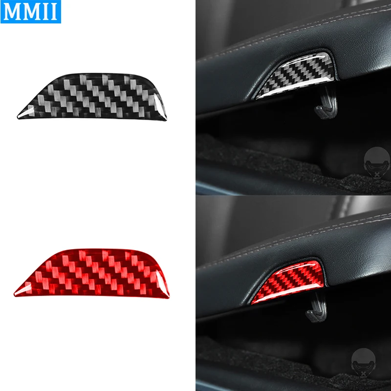 For Dodge Challenger 2015 2016 2017 2018 2019 2020 Carbon Fiber Armrest Storage Button Car Styling Center Decoration Sticker