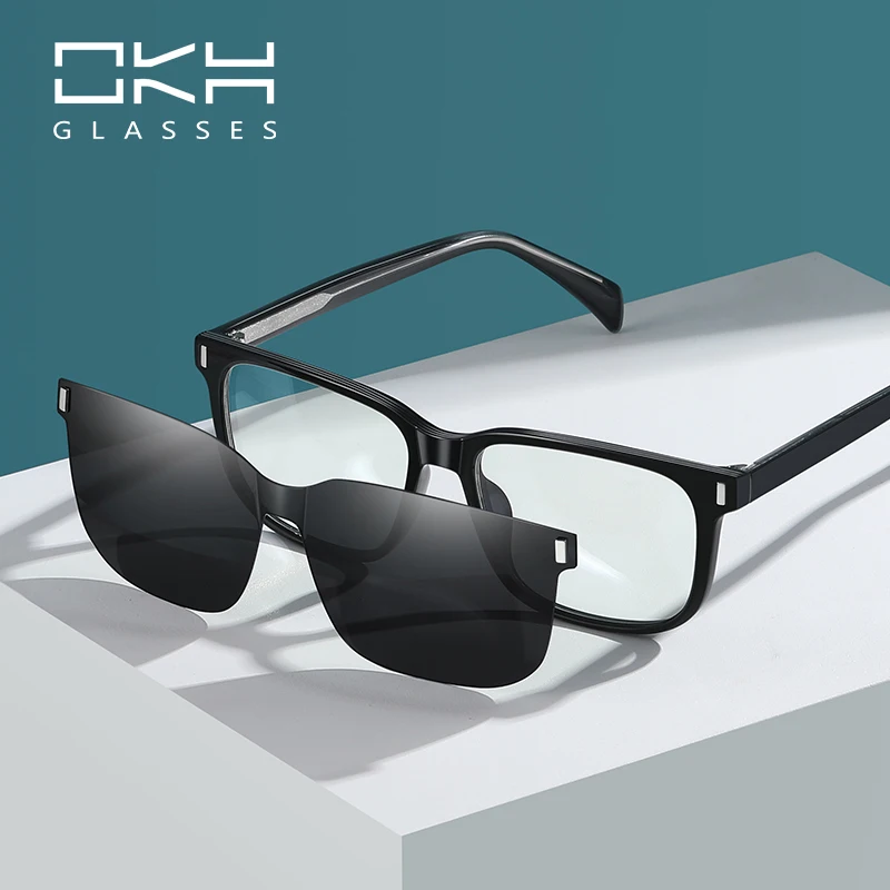 

OKH TR90 Polarized Sunglasses Men Multi-Function Women myopia glasses prescription eyeglasses W03