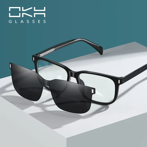 Imagen 1 del producto OKH-gafas de sol polarizadas TR90 para hombre y mujer, lentes multifunción para miopía, graduadas, W03