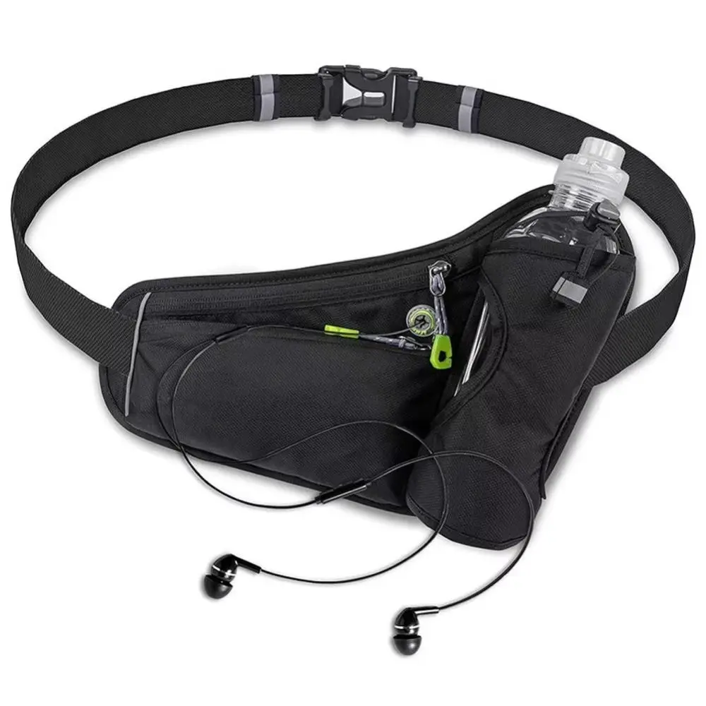Solid Color Sports Fanny Pack Adjustable Strap Large Capacity Mobile Phone Storage Bag Waterproof No Water Bottle