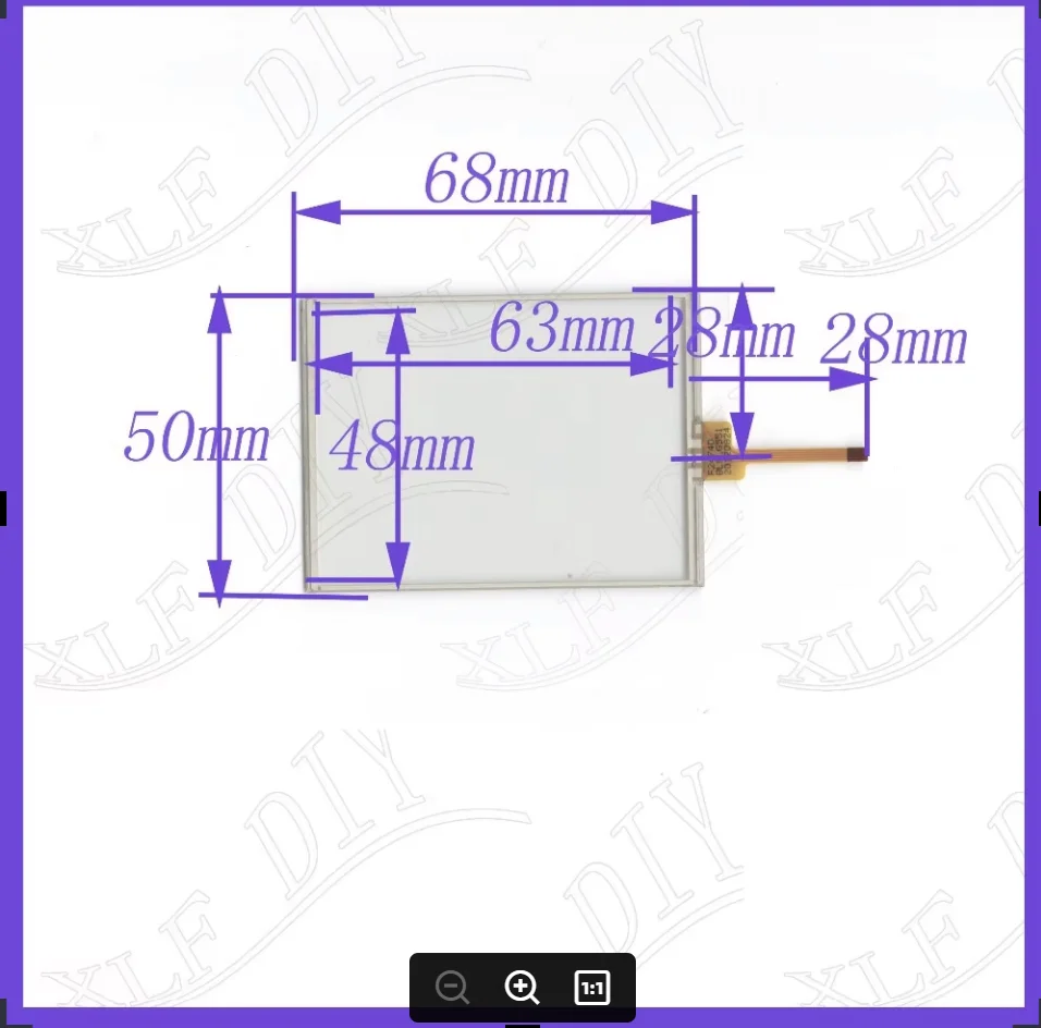 F24740 68*50mm 3.5inch 4lines Compatible Touch Screen Sensor For Industrial Control Resistance Screen 68*50