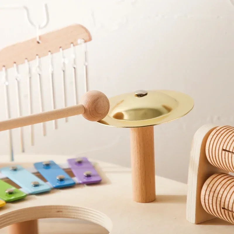 Baby Wooden Musical Instruments Toys Multifunctional Percussion Instruments Drum Eight Tone Piano Montessori Toys Birthday Gifts