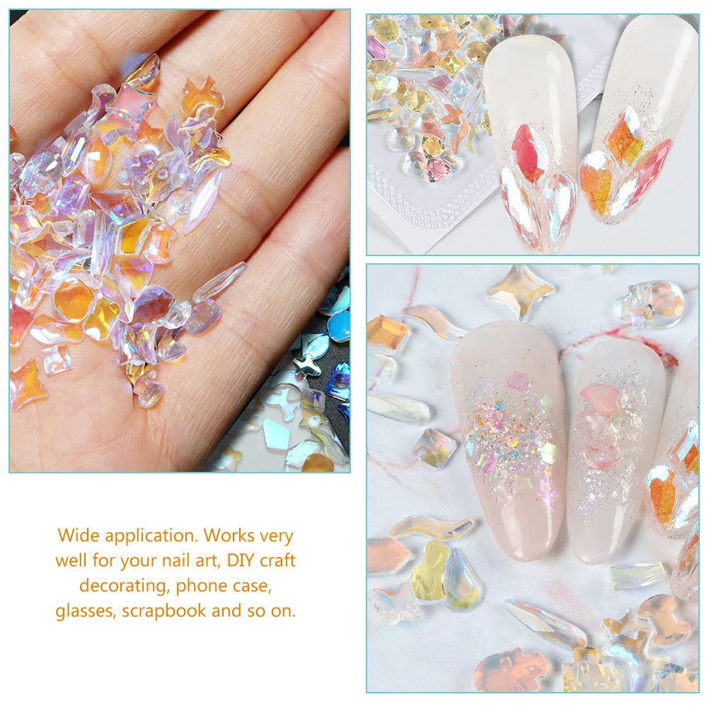 3 Beutel Harz-Nagel-Strasssteine mit flacher Rückseite, Nagelkunst-Charm, DIY-Nägel-Dekoration, glitzernde Edelsteine, Kristalle, Strasssteine für Nägel