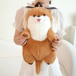 50cm Sea Otter Plush Backpack Cartoon Cute Soft Stuffed Animal Shoulder Bag for Kids Girls Birthday Gifts