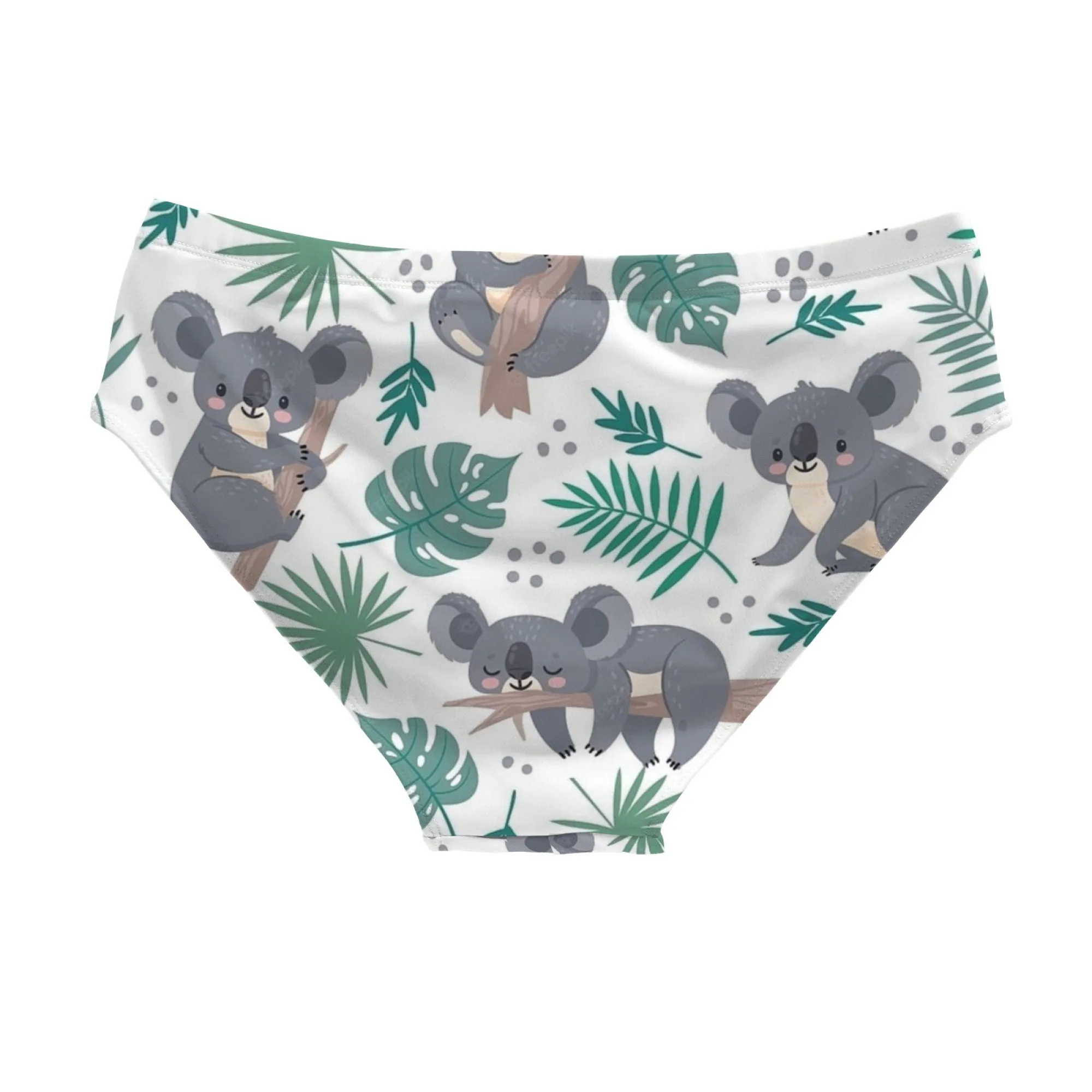 Cute Cartoon Koala Print Men's Swim Trunks Close-fitting Soft  Comfortable and Skin-friendly for Fitness and Beach Swimming