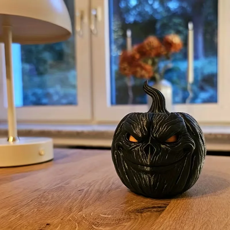 Dunkle Kürbis-Tischdekoration, geeignet für Weihnachts- und Halloween-Dekoration. – Detail 5