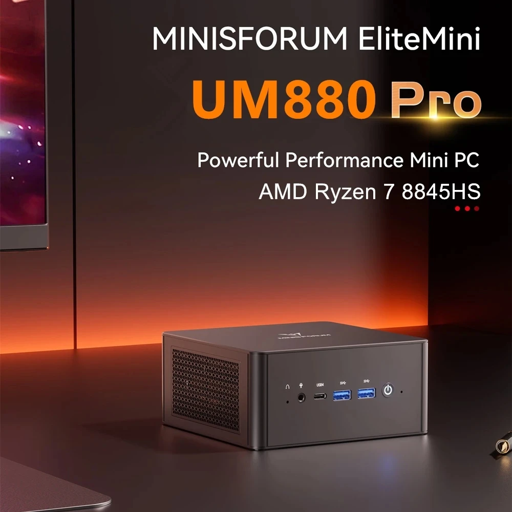 MINISFORUM UM890 UM880 Pro XTX كمبيوتر صغير للألعاب AMD Ry-zen 9 7940HS 8945HS R7 7840HS 2 * DDR5 2 * PCIE4.0 Win11 كمبيوتر صغير WiFi6