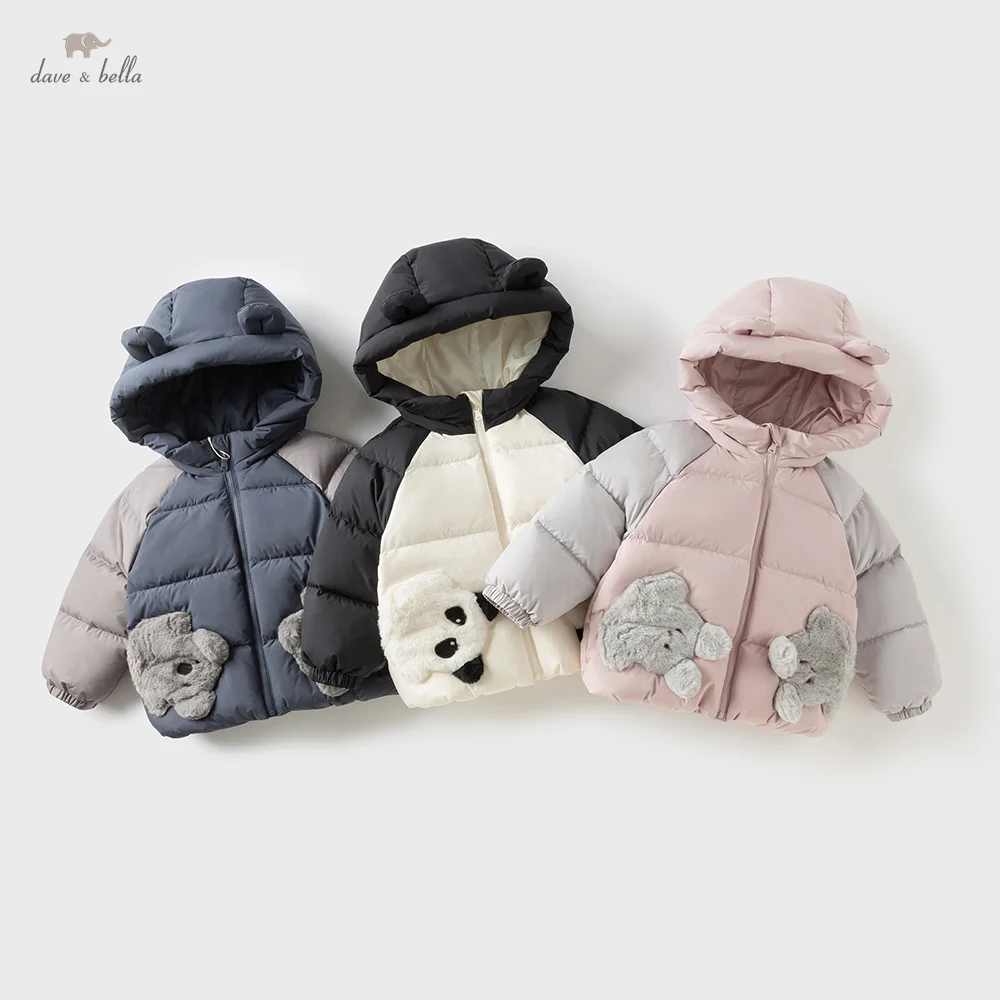 Dave Bella Children Short Down Jacket Autumn Winter Girls Boys Windproof Hooded Warm Coat Fashion Cute Top Outerwear DB4254117