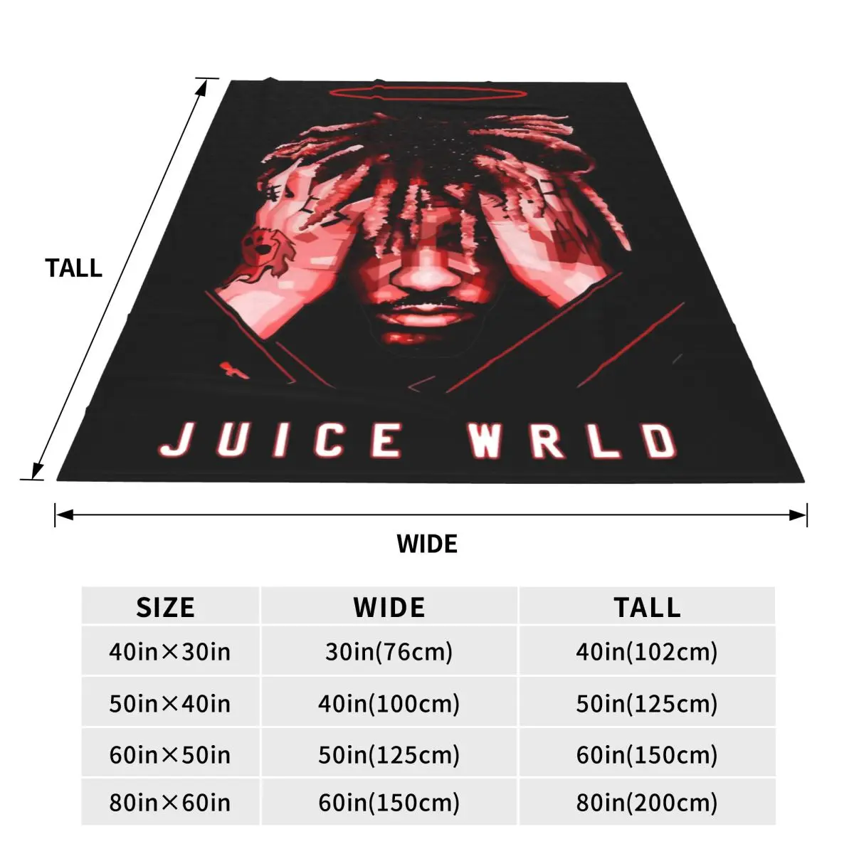 Juice Music Wrld Rest In Peace Coral Fleece Plush Throw Blankets Blankets for Sofa Travel Ultra-Soft Bedroom Quilt
