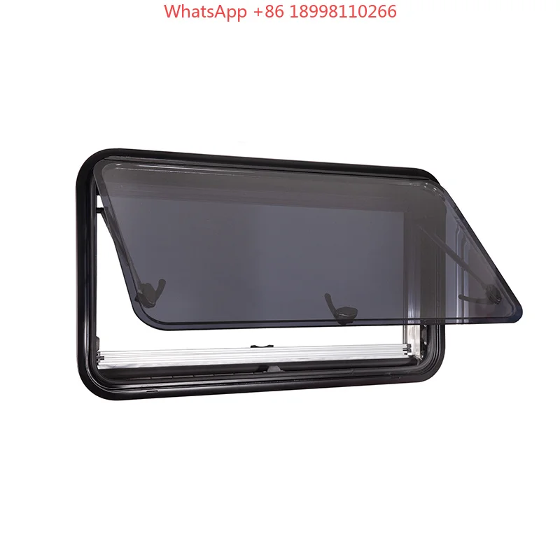 Caravan Windows Factory Radius Corner Tinted Double Glazed Acrylic Glass RV Window with Flyscreen for Motorhome Camper Vans