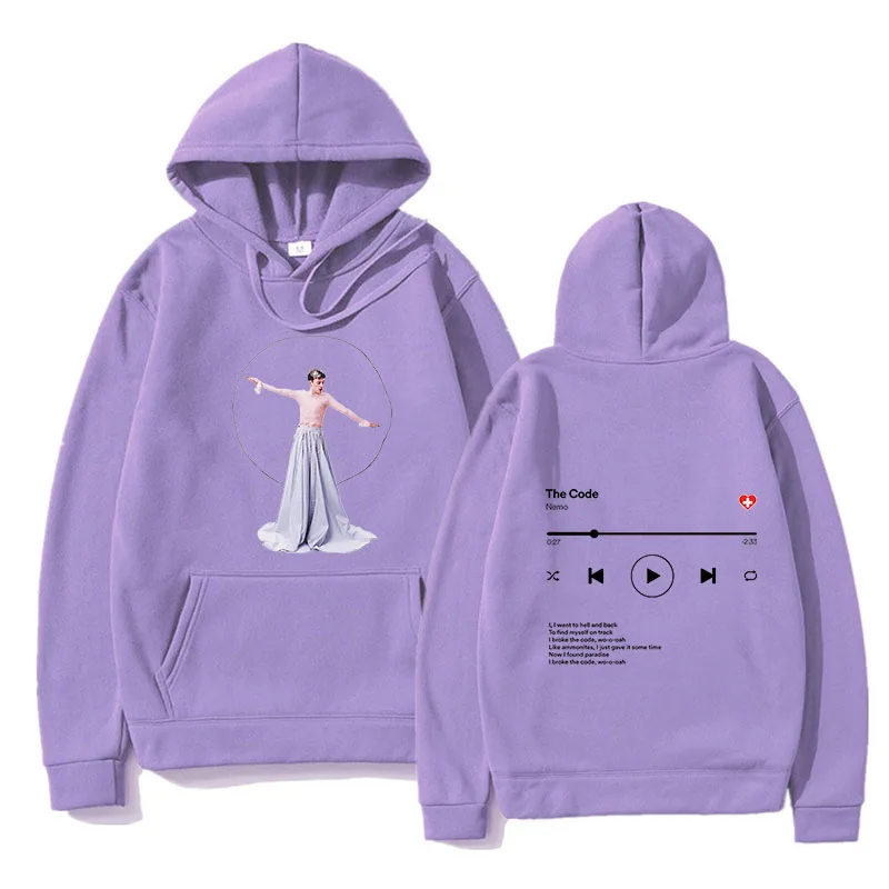 Nemo Eurovision Trophy Graphic Hoodies Long Sleeve Winter Hooded Sweatshirts Casual Women/Men Comfortable Pullovers with Pocket