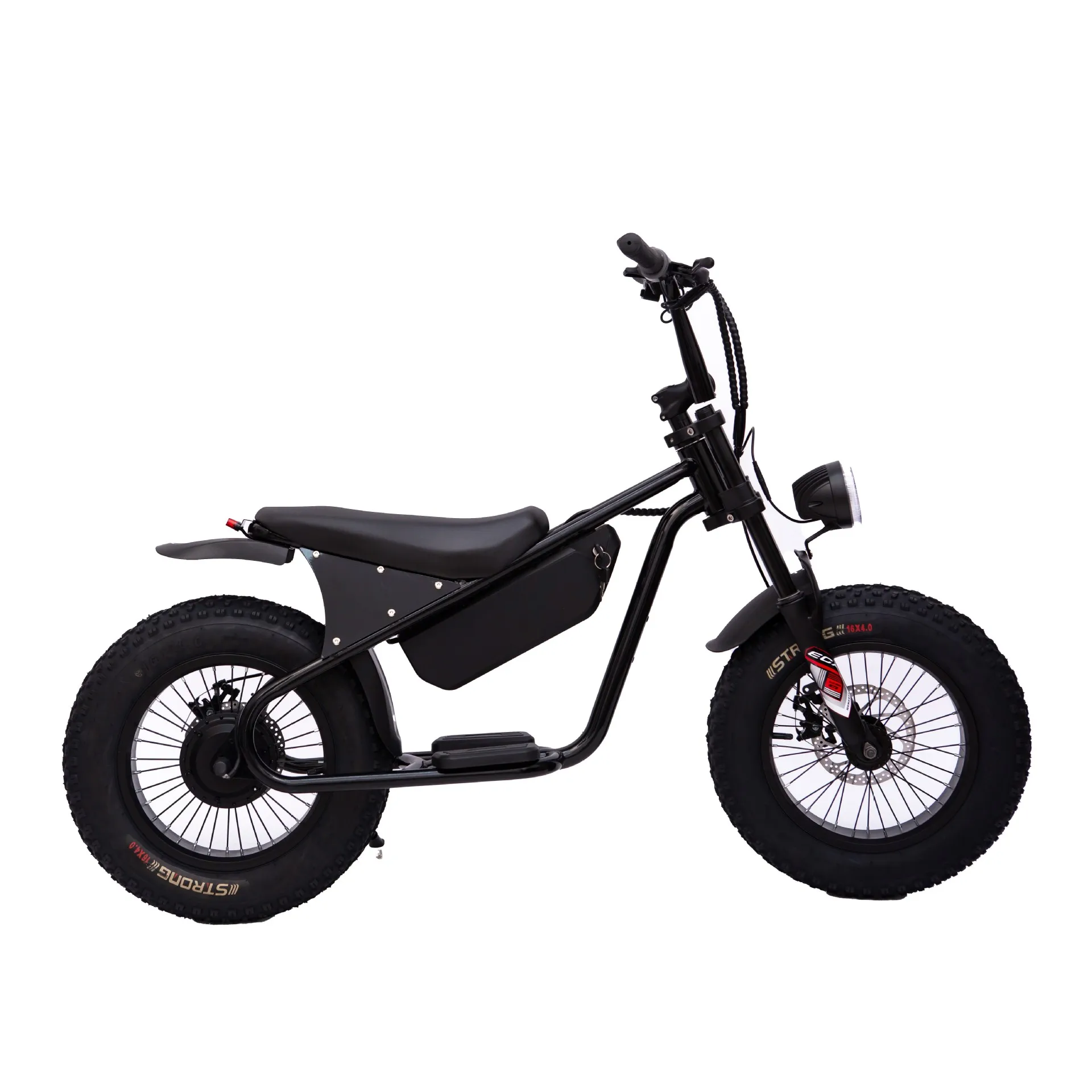 *for16-inch 48V Rear Hub Electric Bike Mountain Cross-Country Lithium Battery Snow Bike High Carbon Steel Disc Brakes Single Spe