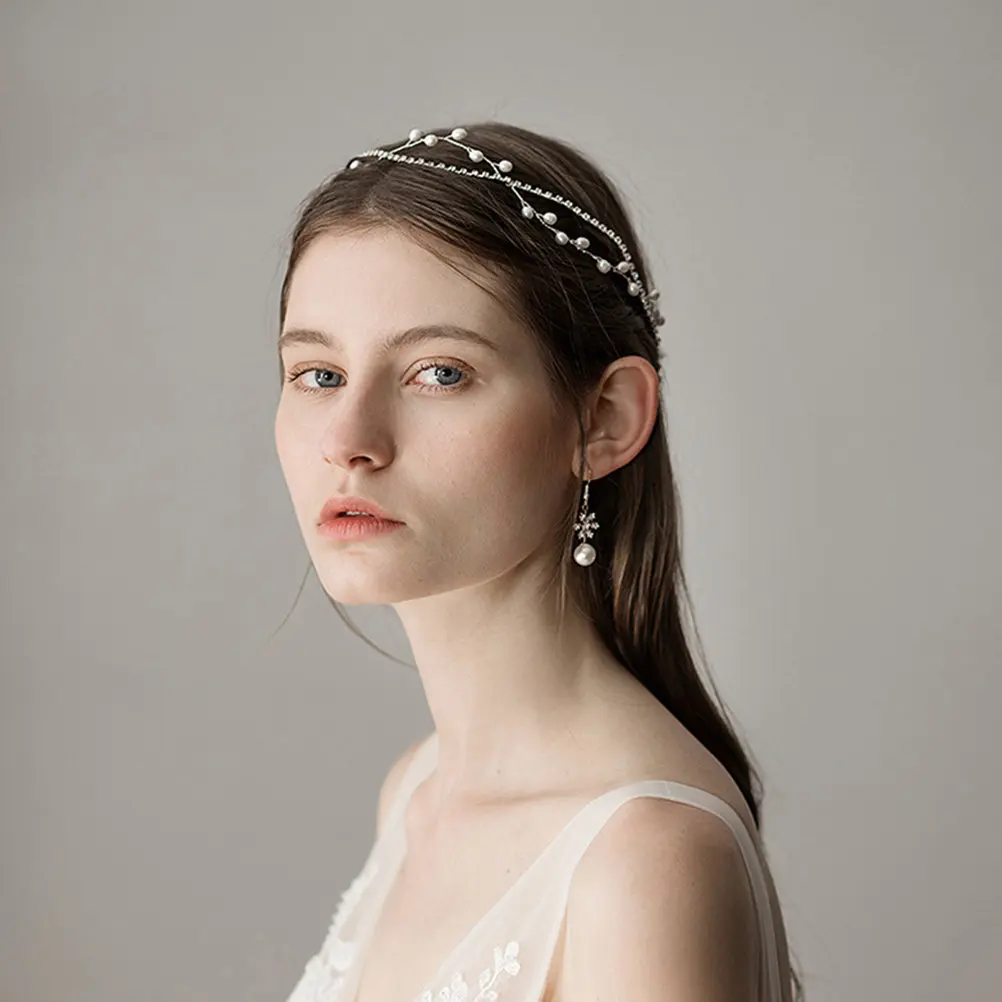 

1 шт. свадебный головной убор с жемчугом и стразами, легкая и безопасная повязка для волос из сплава, винтажный стиль, украшение для волос