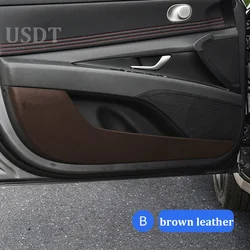 For Hyundai Elantra CN7 2023 2022 2021 Car Door Anti Kick Mat Leather Carbon Fiber Door Sill Protective Sticker