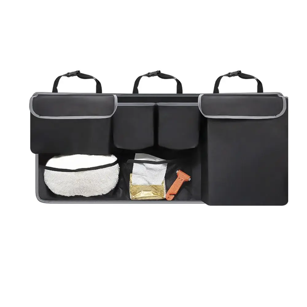 حقيبة تخزين صندوق السيارة بجيوب متعددة، سعة عالية وقابلة للتعديل للمقعد الخلفي، منظم تعليق من قماش أكسفورد لتوفير المساحة #5