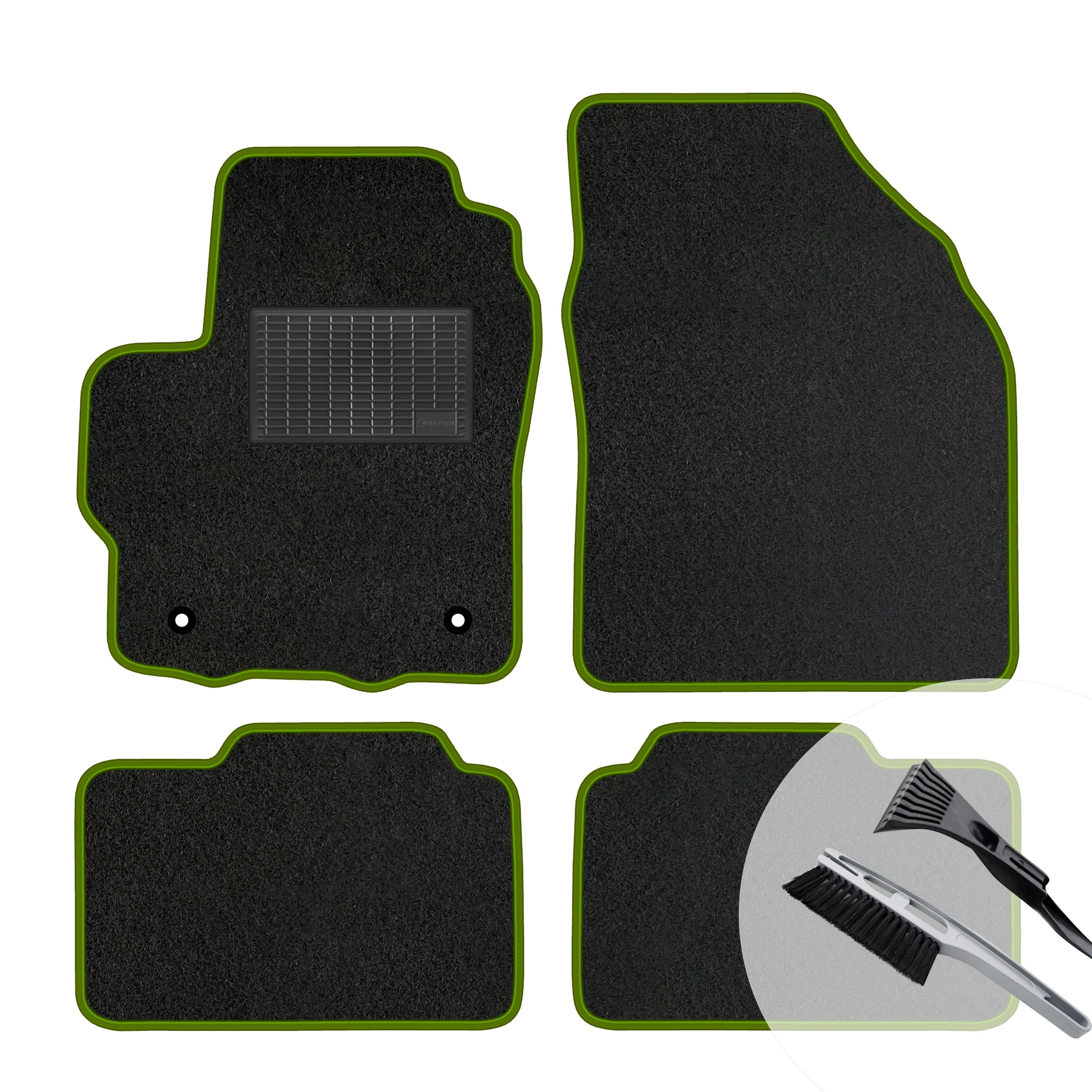 Velours vloermatten set, groene kleur - Geschikt voor: Suzuki Swift IV 2005-2010
