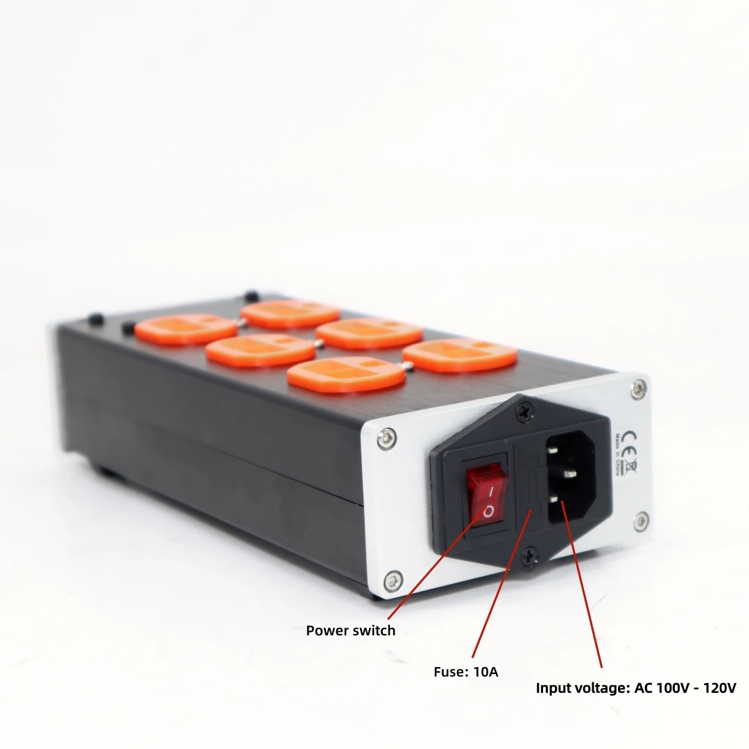 US-6P US AC Plug Power EMI Filter Outlets 6-position American standard AC 3-pin socket For US / Canada / Japan / Brazil