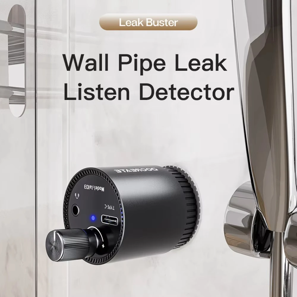 Portable Pipe Leak Detector Sound Amplifier for Water Pipe Underfloor Heating Hidden Pipeline High Precision Acoustic Probe