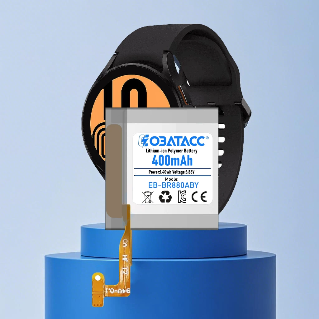 2025 Years EOBATACC 400mAh Battery for Samsung Galaxy Watch 4 42mm 40mm EB-BR880ABY SM-R880 R860 R865u Smart Watch Batteries
