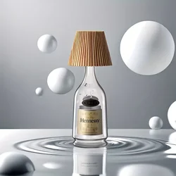 LED Bottle Lamp, Portable Table Lamp Cordless, Ajustable Brightness, Type-C Charging for Living Room, Bedroom, Bar