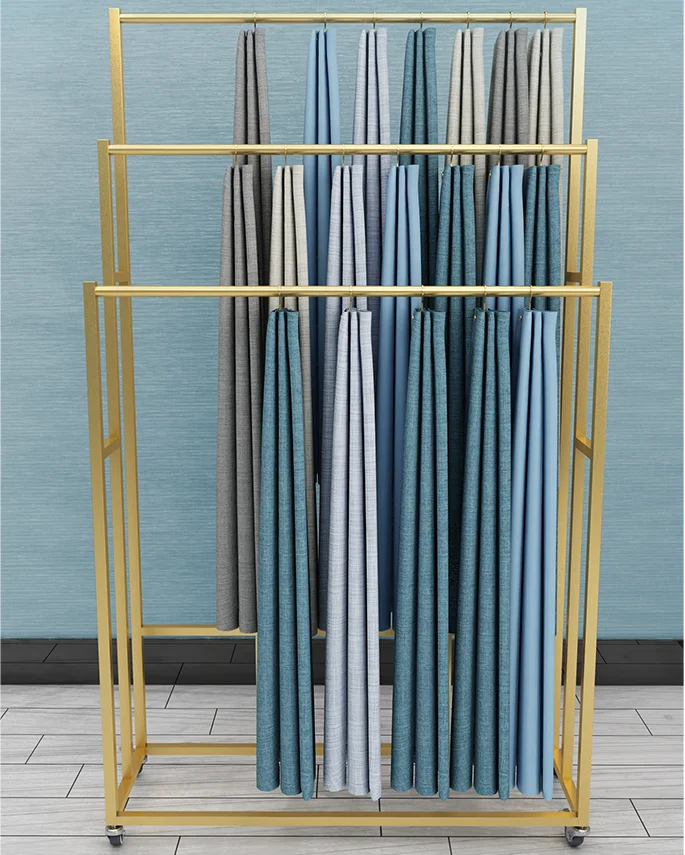 

Mobile curtain display frame simple elevator display frame home textile fabric floor display fabric sample exhibition frame