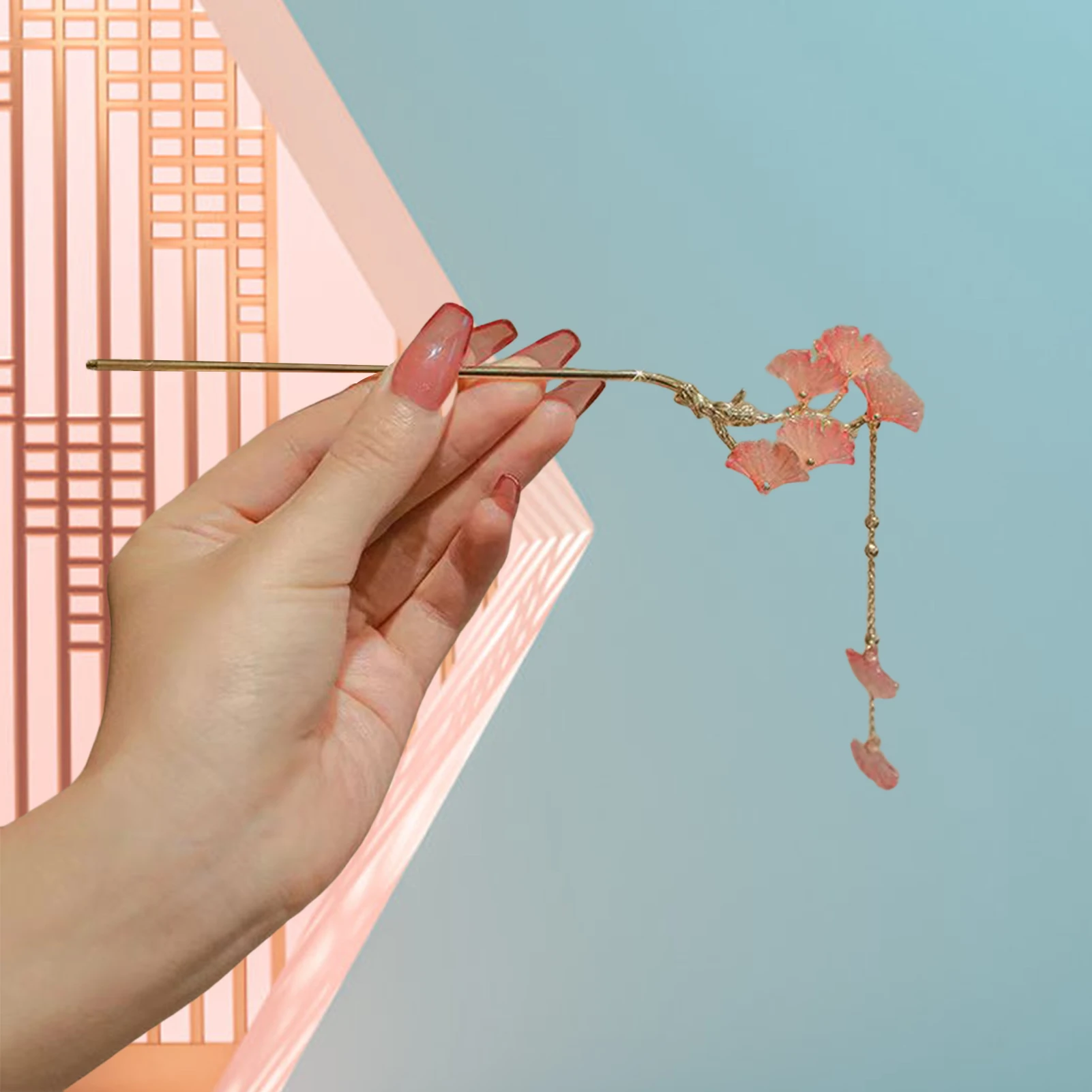 

Fairy Flower Hairpin Elegant Simulated Ginkgo Leaf Tassel Hair Stick Light Luxury Jewelry Hair Accessory Girls Trendy Hairpins