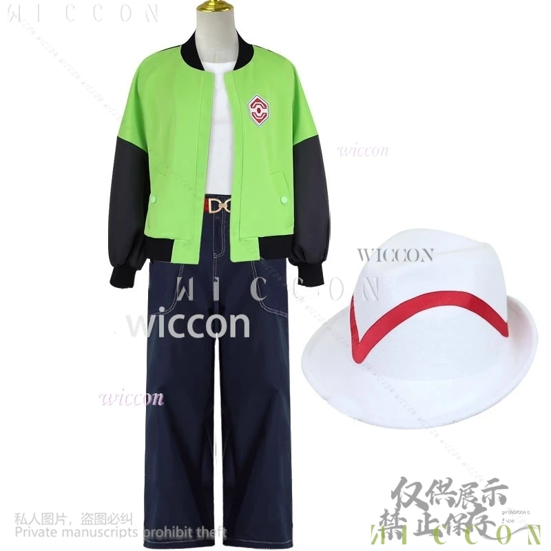 جديد أنيمي لعبة أساطير Z-A تأثيري بطل البطلة زي أخضر أسود سترة طويلة الأكمام زي بيسبول قبعة صبي الفتيات