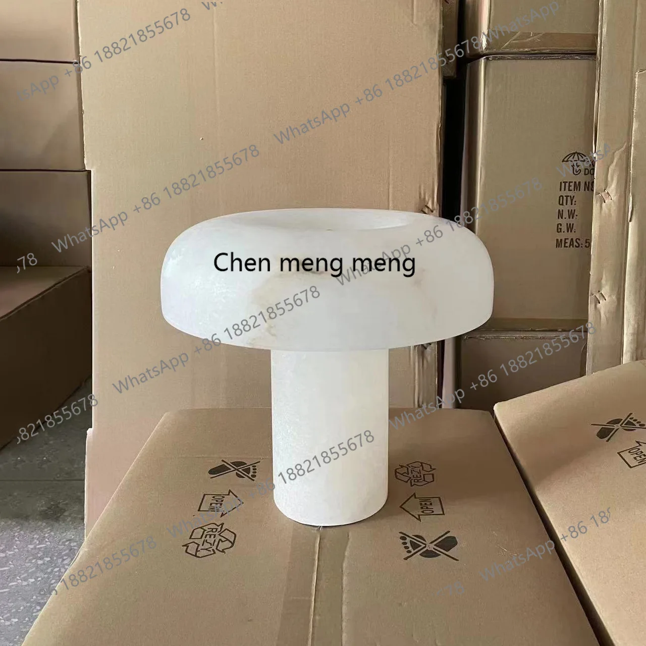New Chinese marble table lamp designer living room bedroom high-end hotel model room light luxury