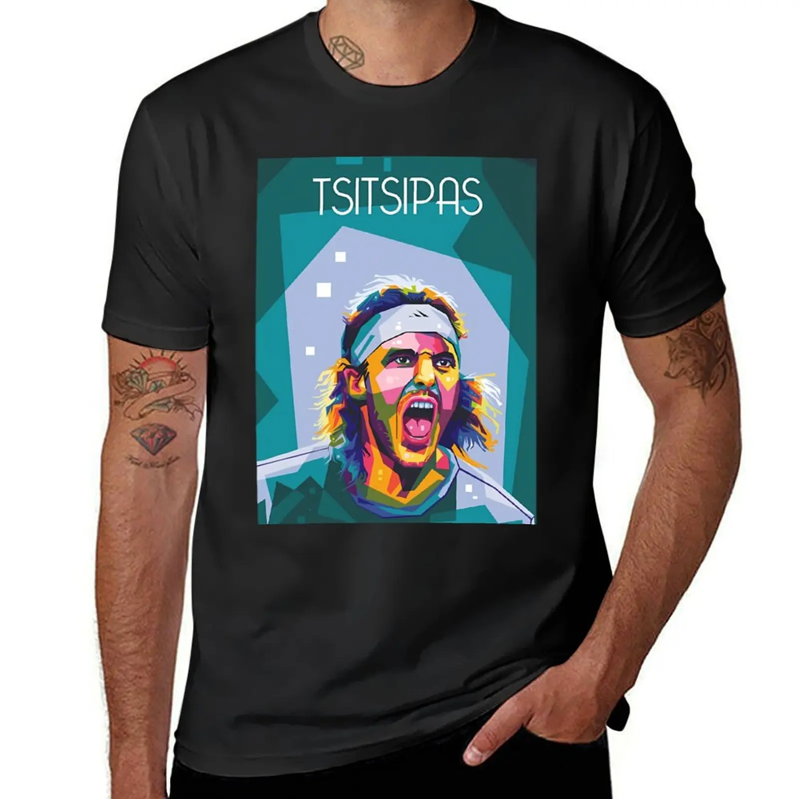 Digital art Tsitsipas T-Shirt kawaii clothes Short sleeve tee cute clothes new edition t shirt for men